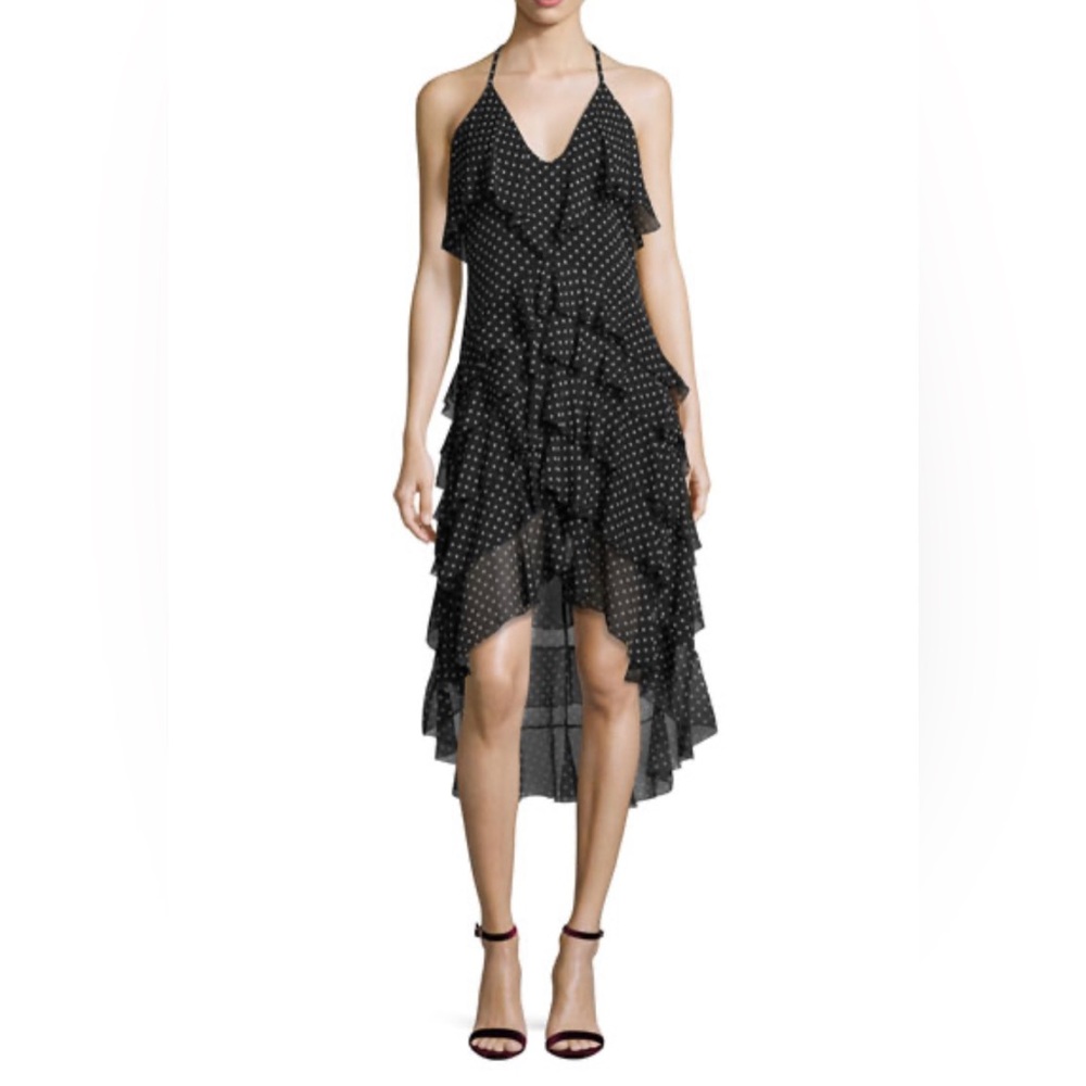 Alice + Olivia Dress Black Polka Dot Print